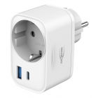 USB-Ladegerät Home Socket HS220 / 3 A / 20 W / 2 Port