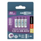 Li-Ion Akkus Mignon AA Typ 2000 (min. 1800 mAh) 4er Papierblister