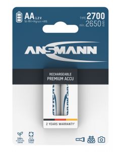 NiMH Akku Mignon AA Typ 2700 (min. 2650 mAh) 2er Blister
