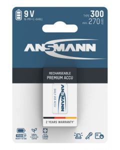 NiMH Akku 9V E-Block Typ 300 (min. 270 mAh) maxE 1er Blister