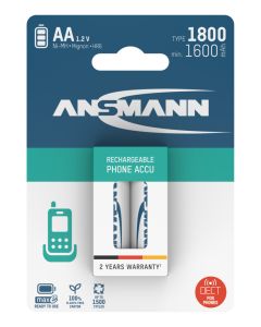Dect NiMH Akku Mignon AA Typ 1800 (min. 1600 mAh) maxE 2er Papierblister