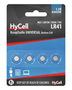 Alkaline Knopfzellen LR41 / LR736 / AG3 4er Blister