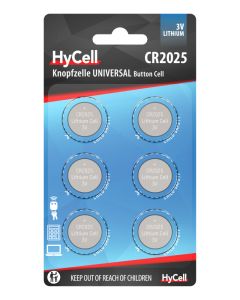 Lithium Knopfzellen CR2025 6er Blister